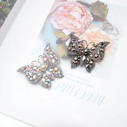 Brosche Schmetterling Strass Kristall Dunkel Winter Insekt Modeschmuck