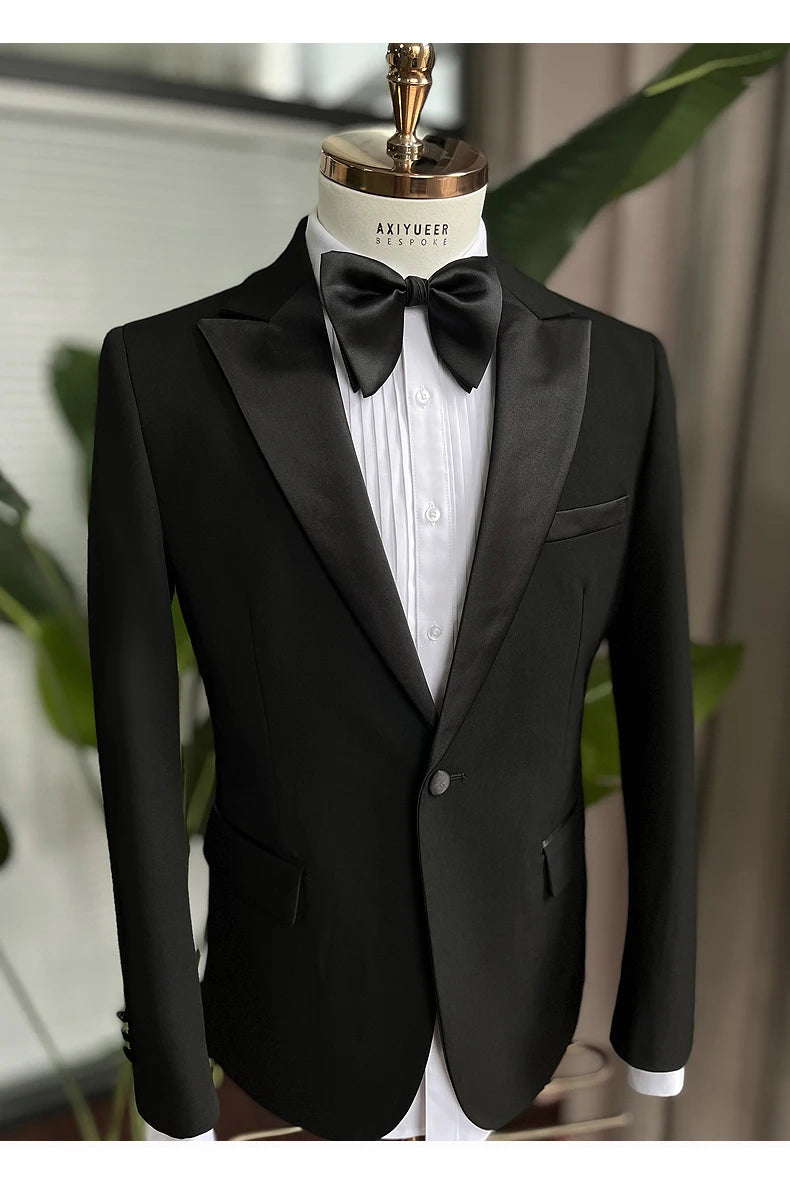 Lange Herren-Anzughose aus 50% Wolle, Slim Fit, tiefblau – ideal für Hochzeit, Büro und Alltag im Herbst und Frühling.