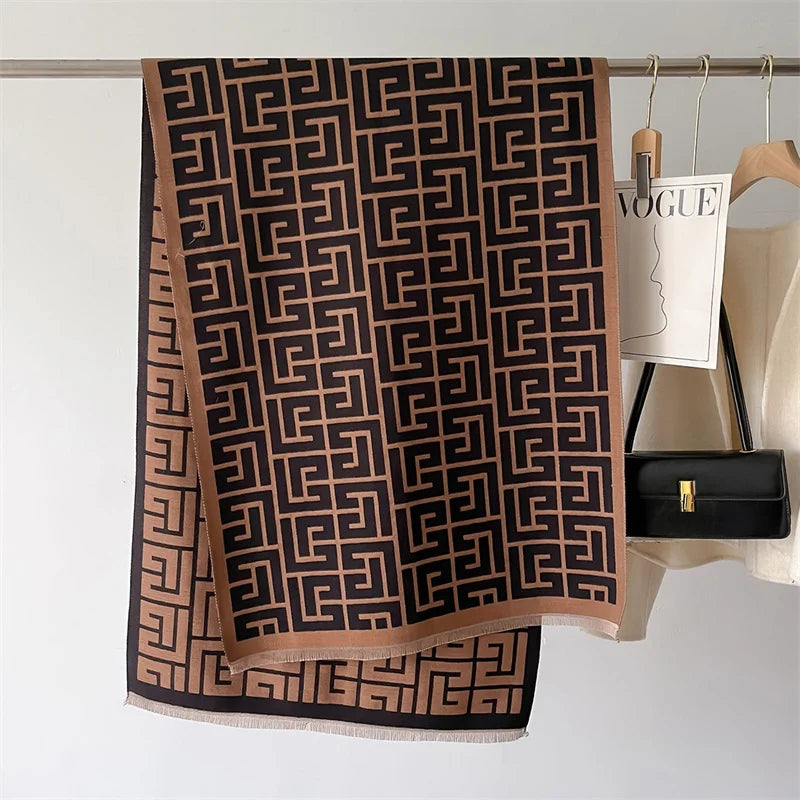 Damen Winterschal Kaschmir Pashmina Design warm Wickelschal Halstuch Echarpe Bandana