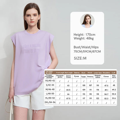 Damen T-Shirt aus Baumwolle mit lässigem O-Ausschnitt und breiten Schultern