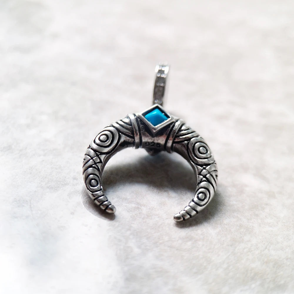 Damen-Charm blauer Zahn Vintage aus Sterlingsilber