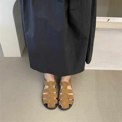 AIYUQI Damensandalen 2025, neue gewebte hohle römische Sandalen für Frauen, Sommer, große Schweinekäfig-weibliche Schuhe
