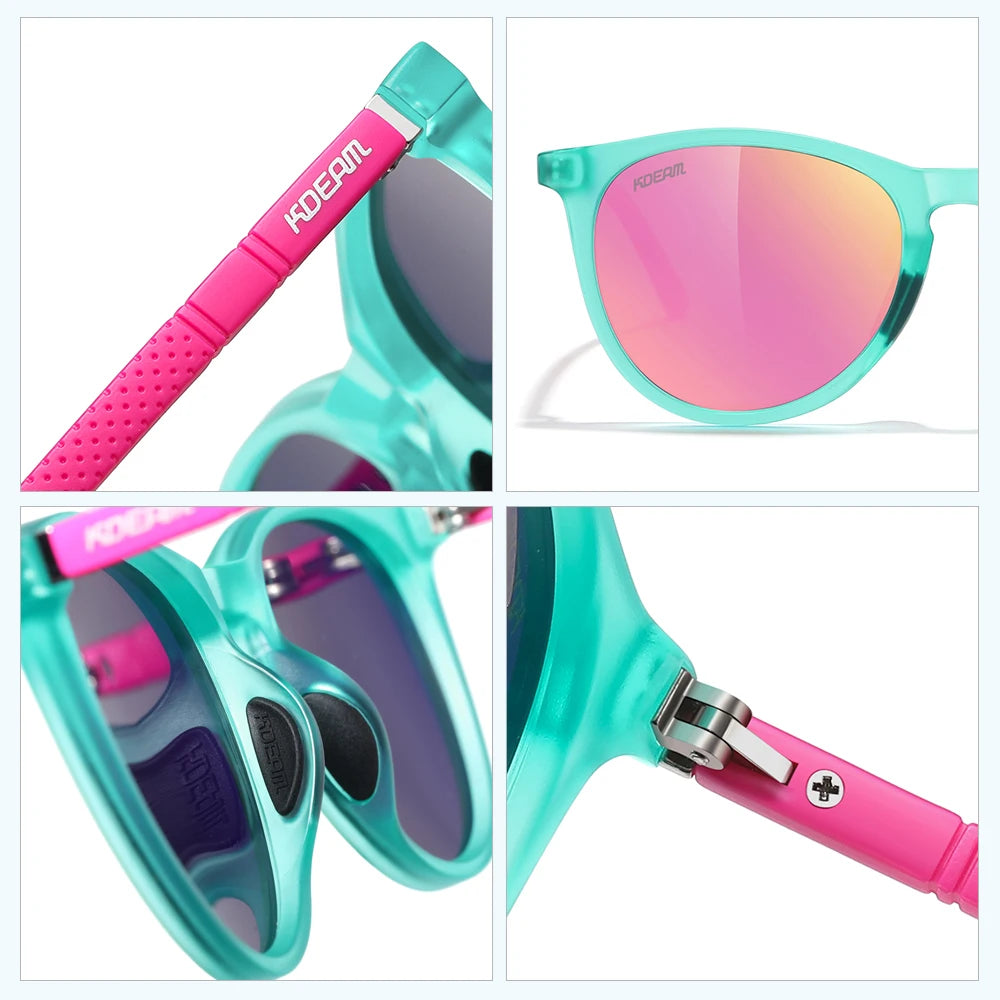 Damen-Sonnenbrille oval Retro polarisiert rutschfest Nasenpads Vintage