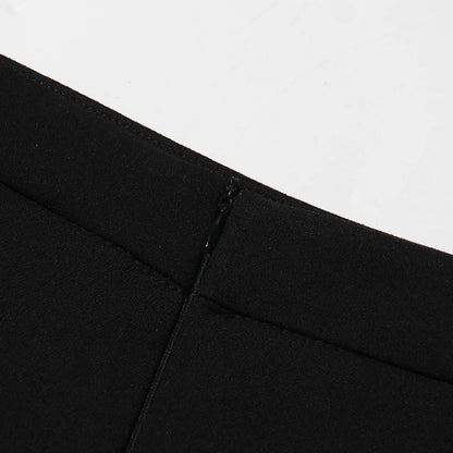 Minimalistisches Damen-Kleid mit Reverskragen, langen Ärmeln und hohem Bund – Patchwork-Design und lockere Passform
