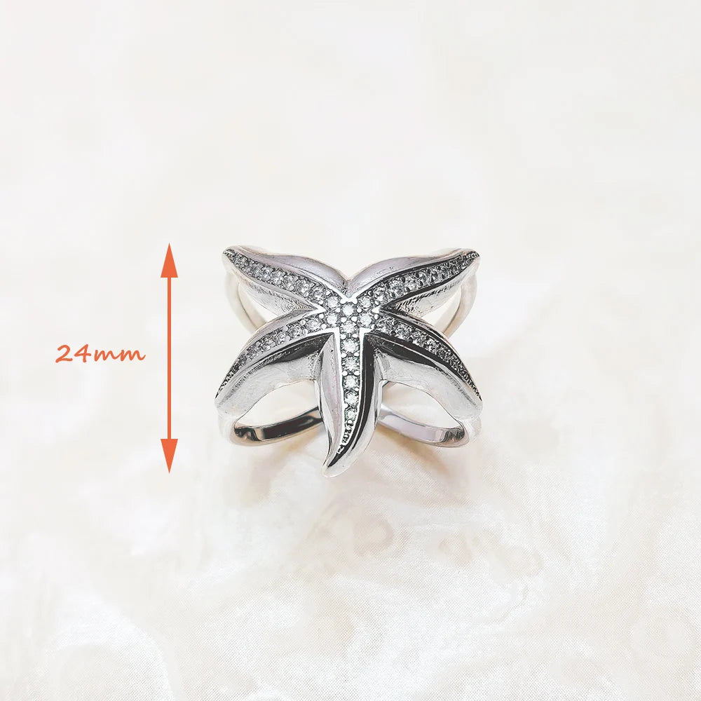 Damen-Charm-Anhänger Seestern Statement romantisch aus Sterlingsilber