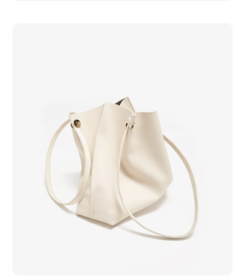 Damen Schultertasche Aus Splitleder Retro-Stil Großes Fassungsvermögen