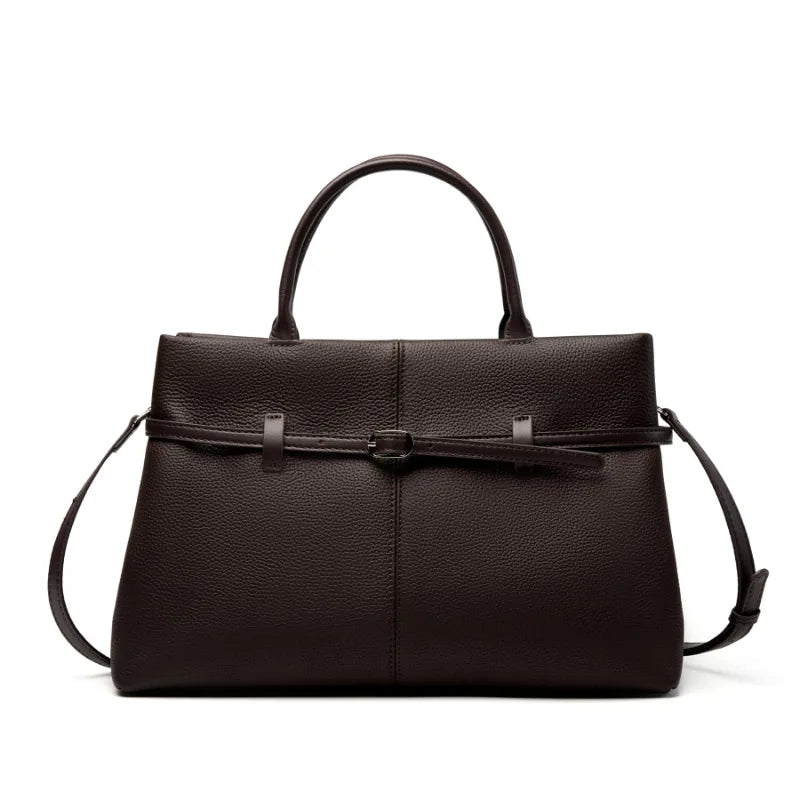 Leder-Top-Handle Tote | Vollnarbenleder Silberbeschläge