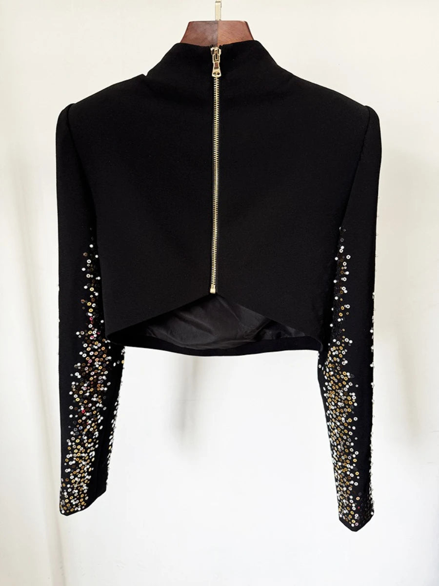 Elegantes ärmelloses Damen-Minikleid mit V-Ausschnitt und Kettendetails im Patchwork-Design
