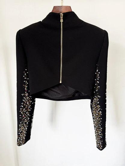 Elegantes ärmelloses Damen-Minikleid mit V-Ausschnitt und Kettendetails im Patchwork-Design