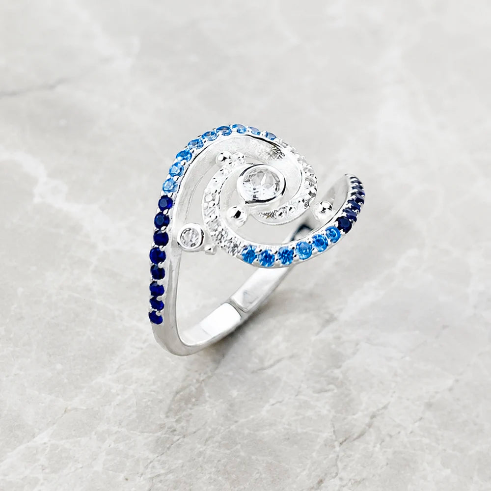 Damen-Ring Welle romantisch massiv Sommer aus Sterlingsilber
