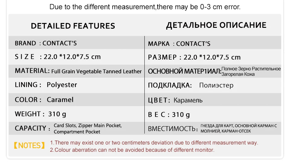 Übersicht zur Schultertasche: Maße 22×12×7,5 cm, Echtleder, Reißverschluss