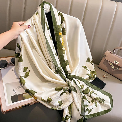 Damen Seidenschal groß 180x90cm Sommer Strand Foulard Bandana weich