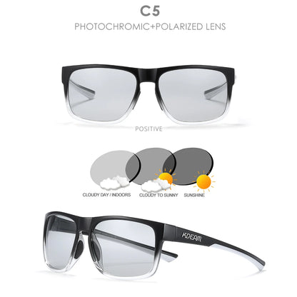 Sonnenbrille quadratisch photochrom polarisiert UV400 Wandern Camping Unisex