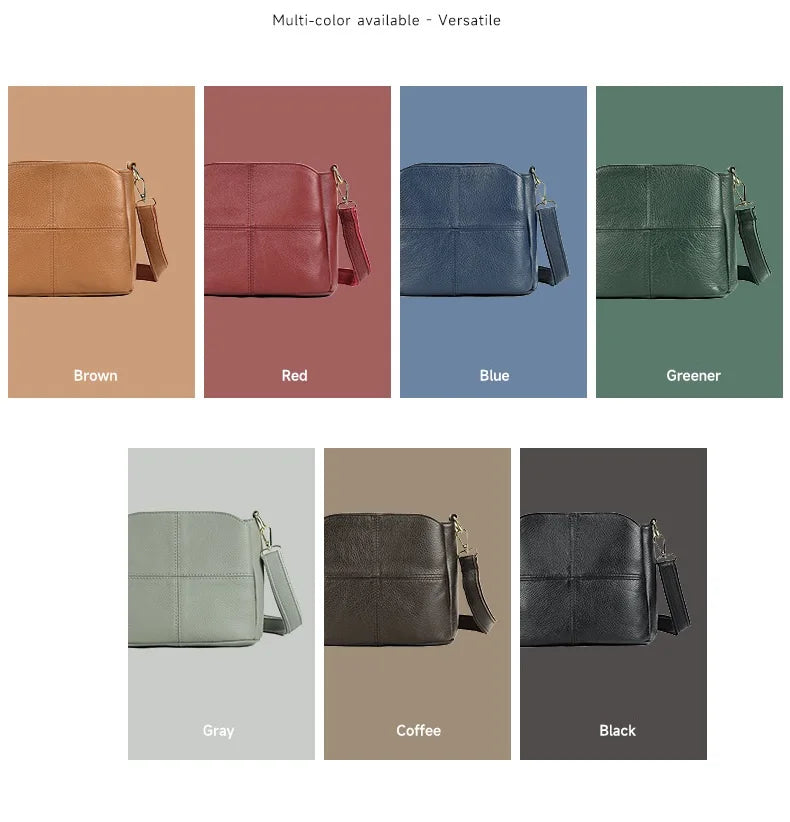 Damen-Schultertasche aus Leder Vintage Schwarz Großes Fassungsvermögen Crossbody-Tasche