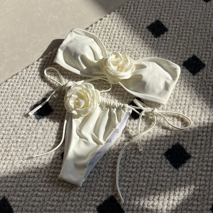 Blumiger Push-Up-Bikini im brasilianischen Stil für Damen – ideal für Strand und Pool