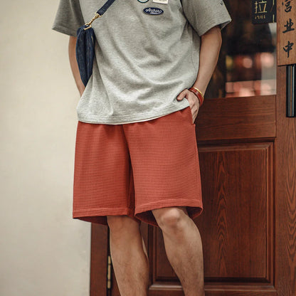 Herren Basketball-Shorts aus Waffelstoff mit elastischer Taille für den Sommer
