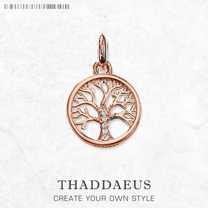 Damen-Charm-Anhänger kleiner Baum romantisch Frühling aus Sterlingsilber