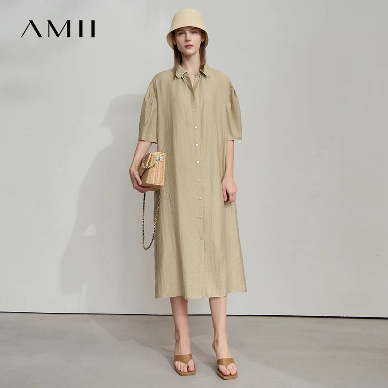 Stylisches Sommer Kleid Lockere Passform Für Büro Frauen