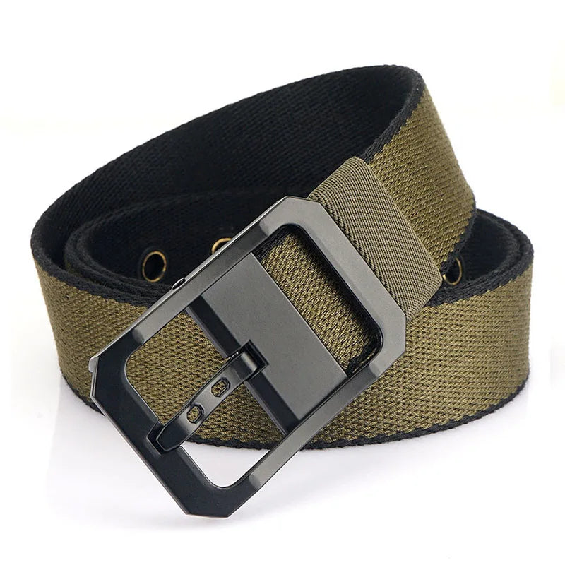 Unisex-Gürtel Aus Nylon Beidseitig Tragbar Reversibel Mit Metall-Schnalle 105–120 cm
