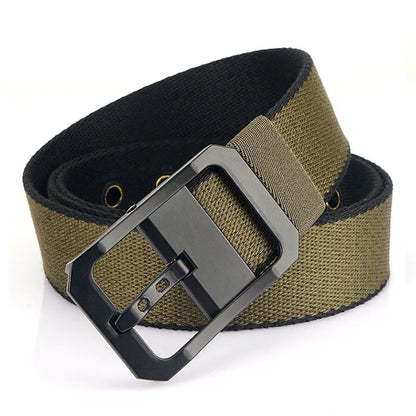 Unisex-Gürtel Aus Nylon Beidseitig Tragbar Reversibel Mit Metall-Schnalle 105–120 cm