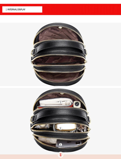 Damen Umhängetasche aus Leder kleine Mini Crossbody-Tasche