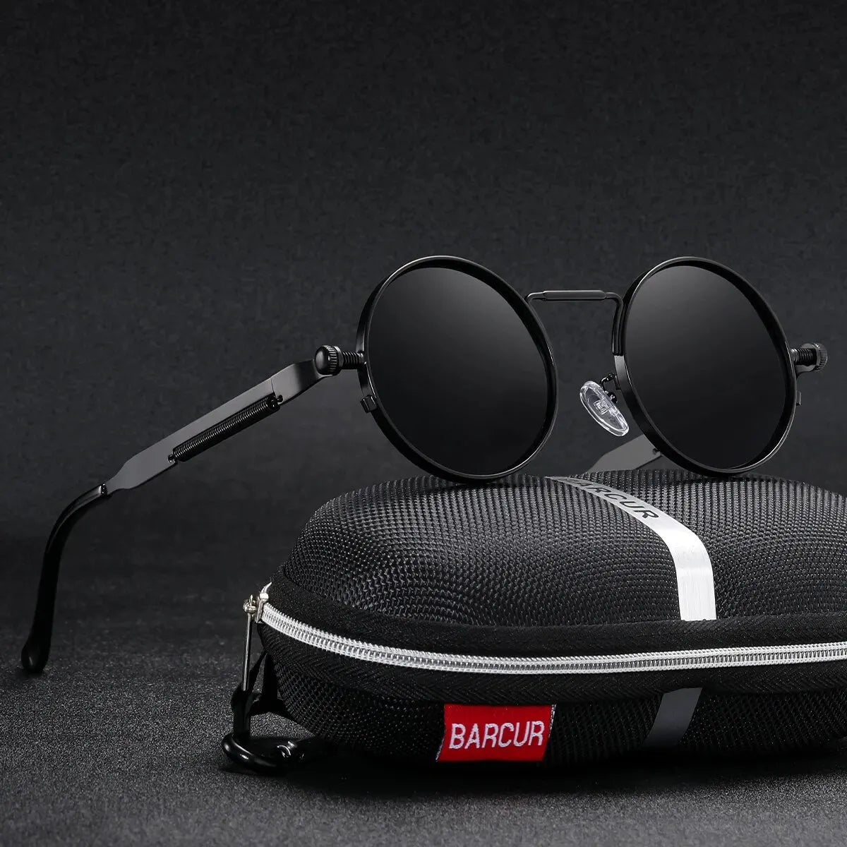 Sonnenbrille rund Steampunk Retro UV400 polarisiert Herren Damen C