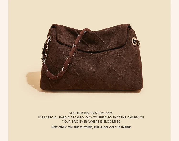 Damen Schultertasche mit großem Fassungsvermögen im Retro-Look