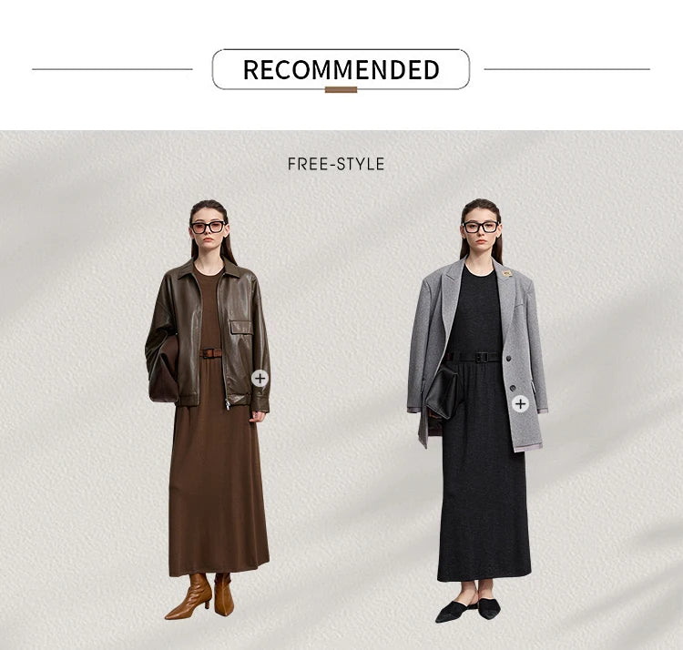 Damen-Strickjacke ärmellos lang Rundhals einfarbig elegant Herbst