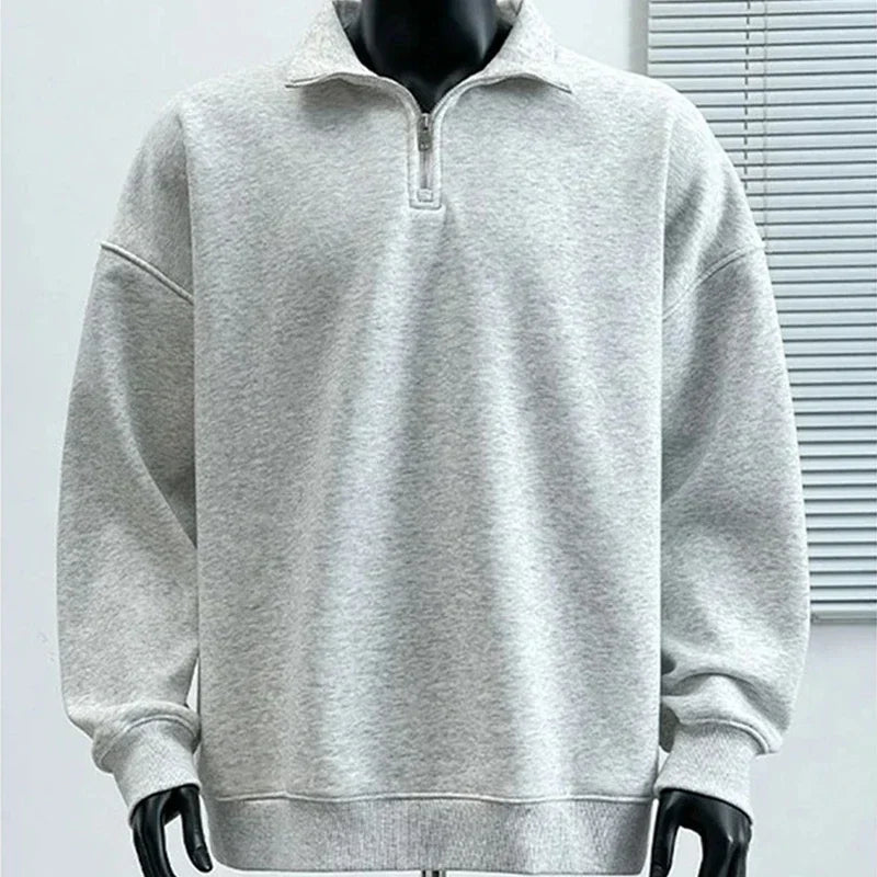 2023 neue Koreanische Mode Halb-reißverschluss Sweatshirts Für Männer Frühling Stehkragen Pullover Hoodies Y2K Vintage Solide trainingsanzug Hombre