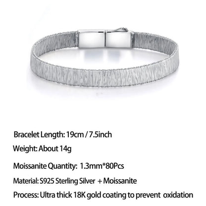 Damen-Tennisarmband Flachdraht mit Moissanit
