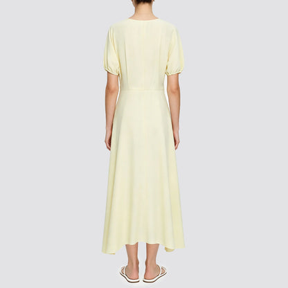 Elegantes Damen Sommerkleid Mit Knopfleiste Tailliertes A Linie Design
