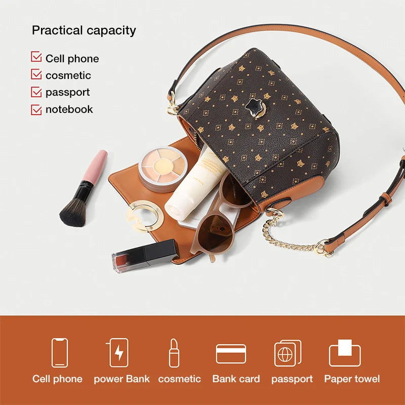 Damen Schultertasche aus PVC-Leder Crossbody-Stil für Alltag