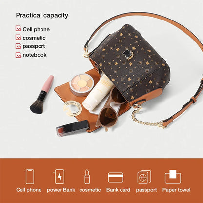 Damen Schultertasche aus PVC-Leder Crossbody-Stil für Alltag