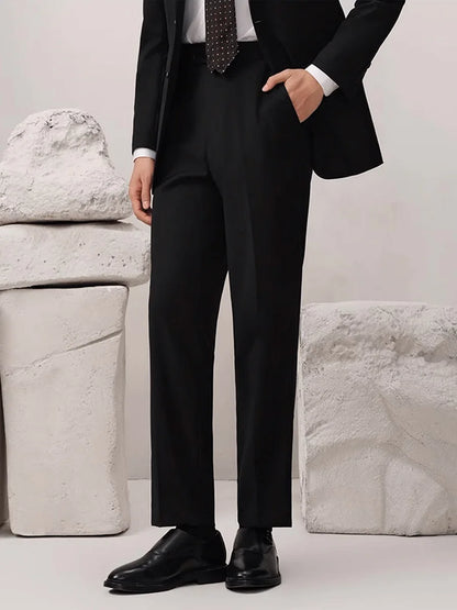 Herrenanzug aus 100% Wolle, doppelt geknöpft, luxuriöses Retro-Design in Grau, winterlich warm, ideal für Hochzeiten, schlanke Passform mit Blazer und Hose.