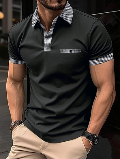 Lässiges Herren-Langarmshirt mit Reverskragen und Schichtoptik – modisch und vielseitig einsetzbar
