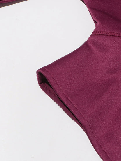 Ärmelloses Damen-Kleid mit 3D-Dekoration, Patchwork und Falten im eleganten Design mit U-Boot-Ausschnitt