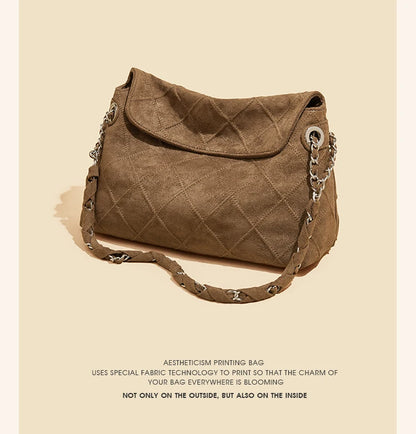 Damen Schultertasche mit großem Fassungsvermögen im Retro-Look