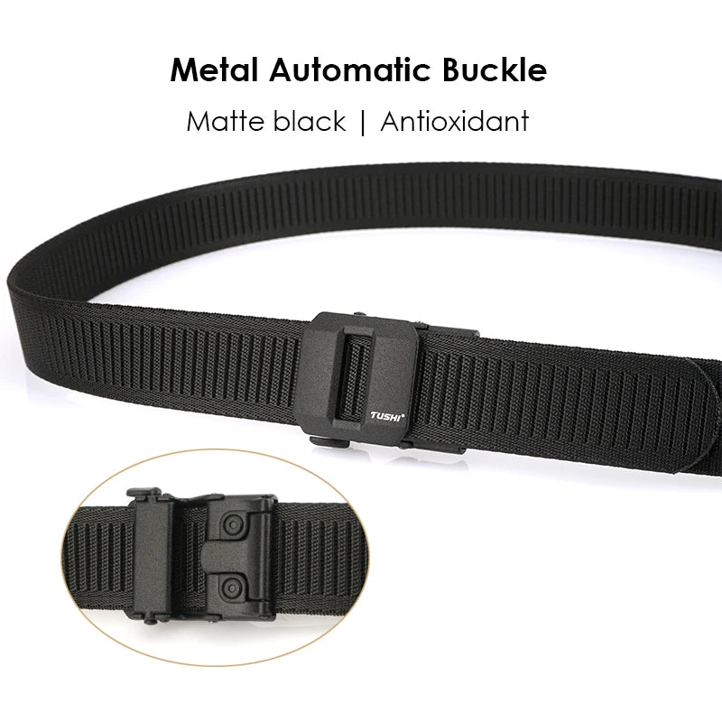 Herren-Gürtel aus elastischem Nylon mit automatischer Metallschnalle, 100–120 cm Länge