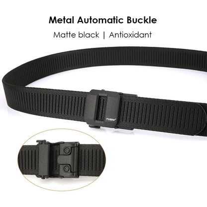 Herren-Gürtel aus elastischem Nylon mit automatischer Metallschnalle, 100–120 cm Länge
