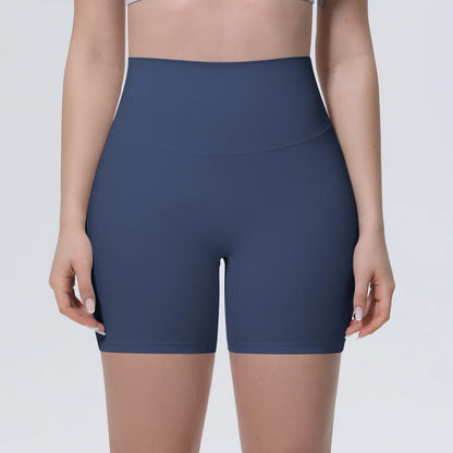 Navy Yogashorts für Damen mit breitem Bund, schnelltrocknend und bequem