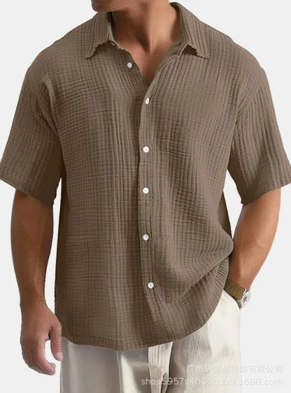 Herren-Sport- und Freizeitshirt aus Baumwoll-Leinen mit Trägern, Brusttasche und Kapuze – Langarm und einfarbig im trendigen Design
