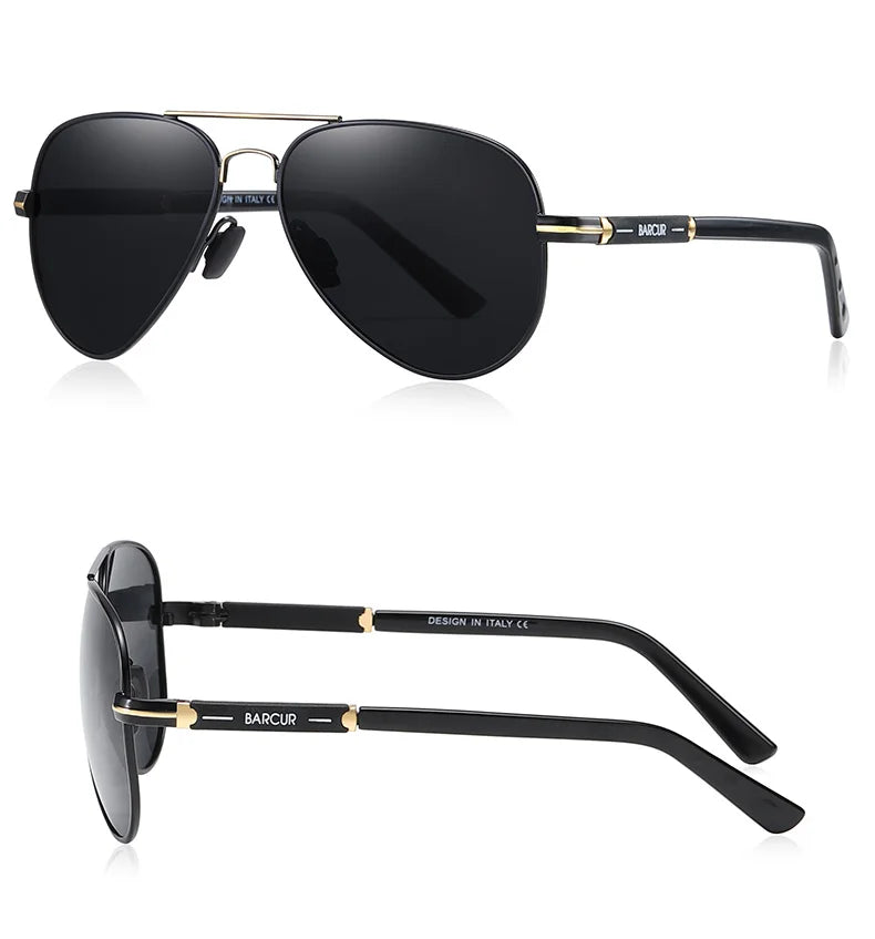 Sonnenbrille Pilot Edelstahl polarisiert Spiegel UV400 Herren B