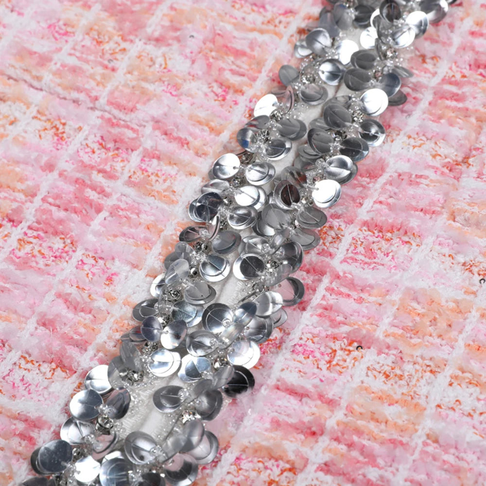 Eleganter Damen-A-Linien-Rock mit hohem Bund und Patchwork-Design im minimalistischen Stil