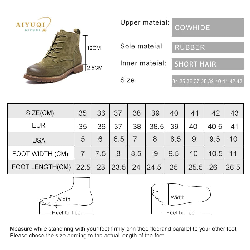 Olivefarbene Damen-Ankle-Boots aus Wildleder mit Schnürung, Maßangaben im Diagramm