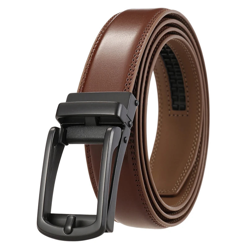 Herren-Gürtel Aus Echtem Leder Mit Automatik-Schnalle Für Anzug Und Business, 31 mm Breite