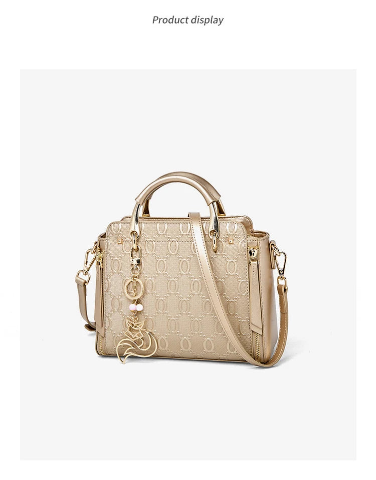 Damen Schultertasche Aus Rindsleder Mit Elegantem Design