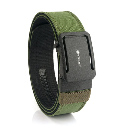 Herren-Taktischer Gürtel aus Nylon mit Automatischer Schnalle, 4,3 cm Breit, 120 cm Länge