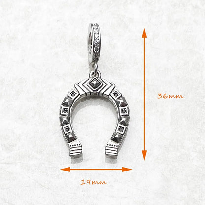 Damen-Charm-Anhänger Hufeisen Glück ethnisch II aus Sterlingsilber