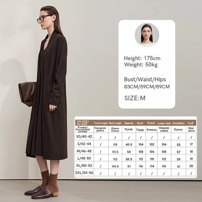Damen V-Ausschnitt Strickkleid A-Linie ärmellos Herbst-Winter