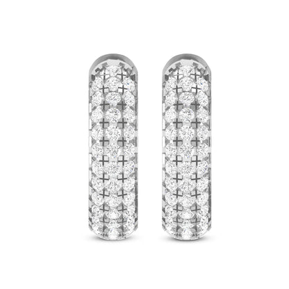 Damen-Hoop-Ohrringe Moissanit in 925 Sterling Silber Feiner Schmuck für Hochzeit und Alltag